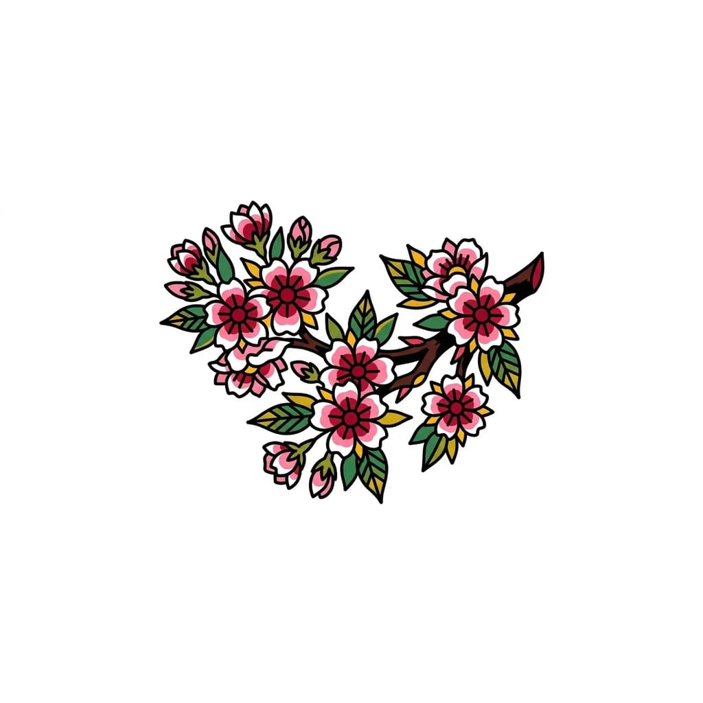 Тату эскиз: Сакура веточка
