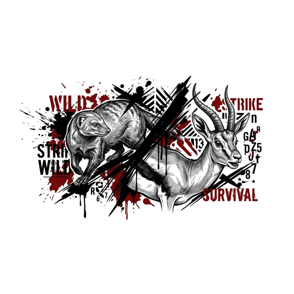 Тату эскиз: Газель и мангус тату