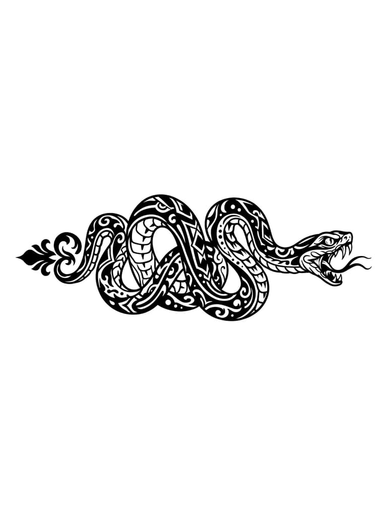 Тату эскиз: змея с агрессивной мордой