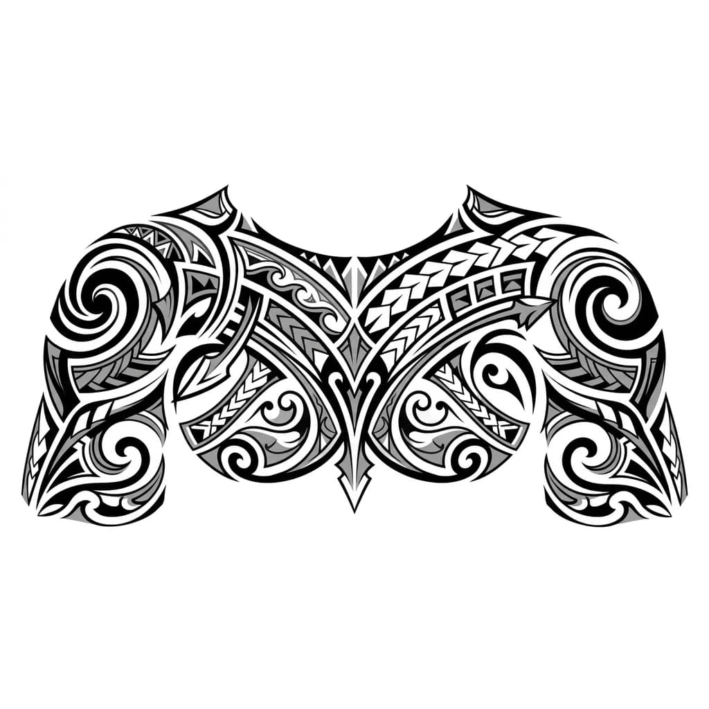 Тату эскиз: Племенной узор на плечо