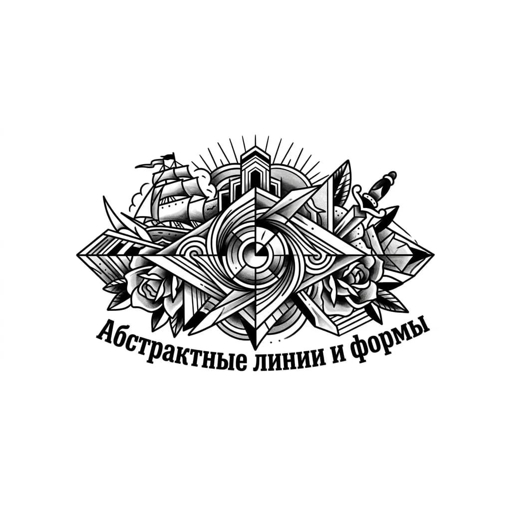 Тату эскиз: "Абстрактные линии и формы"
