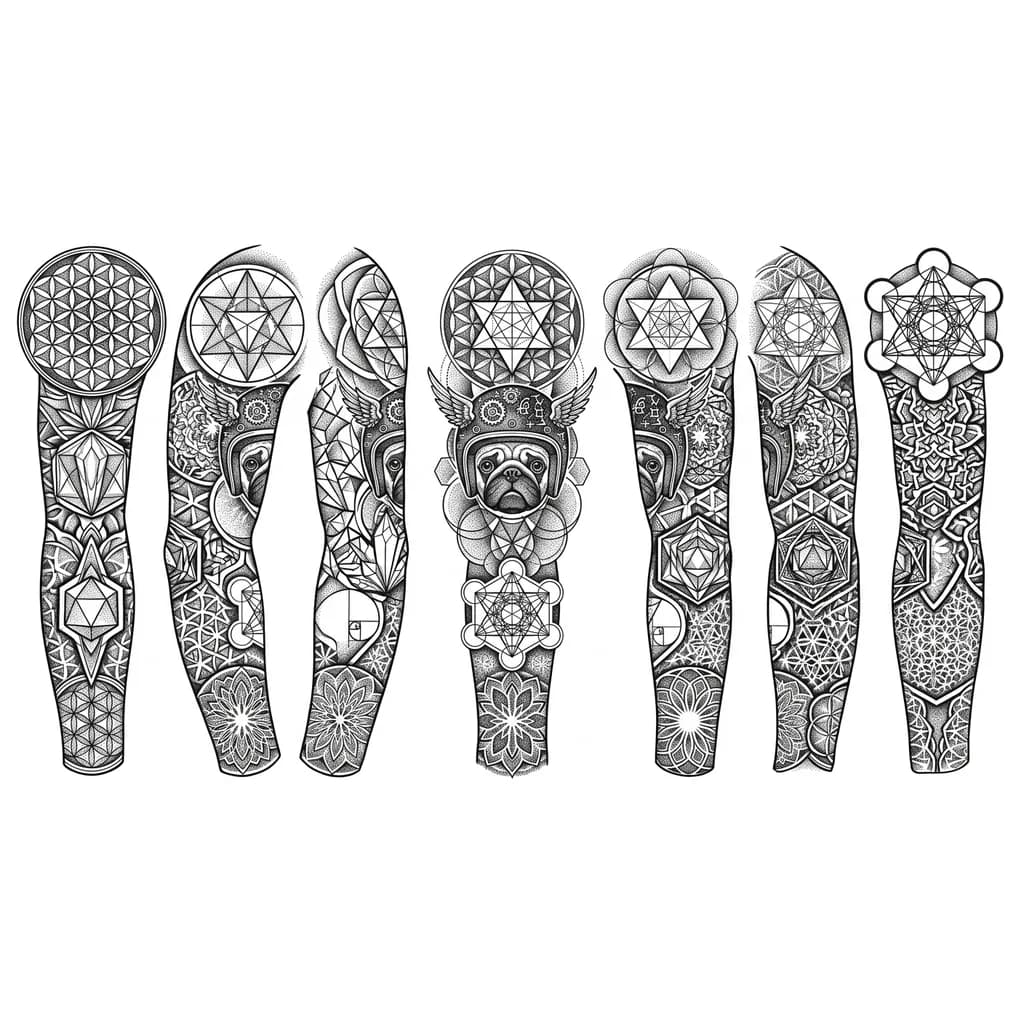 Тату эскиз: Мопс в шлеме байкера
