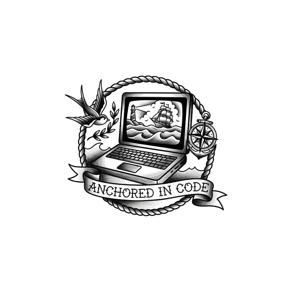 Тату эскиз: ноутбук
