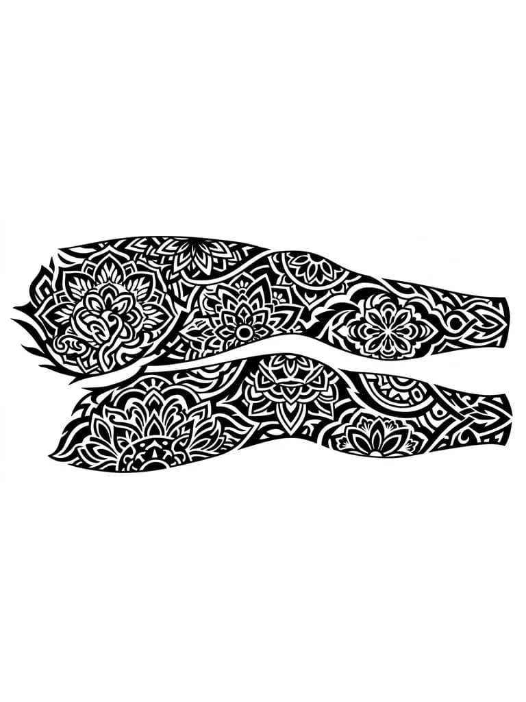 Тату эскиз: Перекрытие старого тату на ноге
