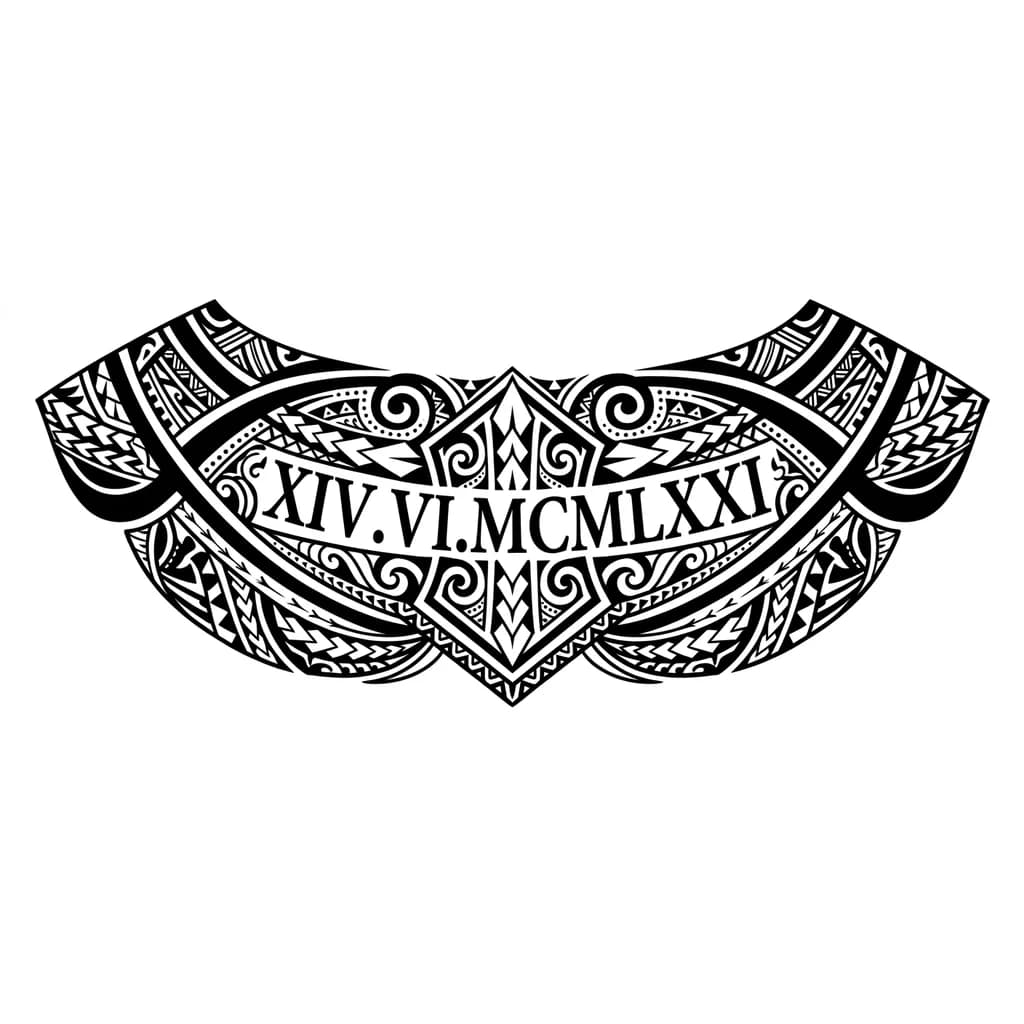 Тату эскиз: Дата рождения отца 14.06.1971 римскими буквами