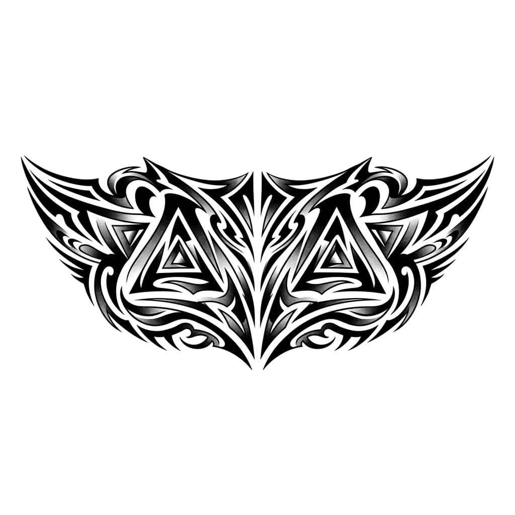 Тату эскиз: Треугольник в треугольнике  Трайбл