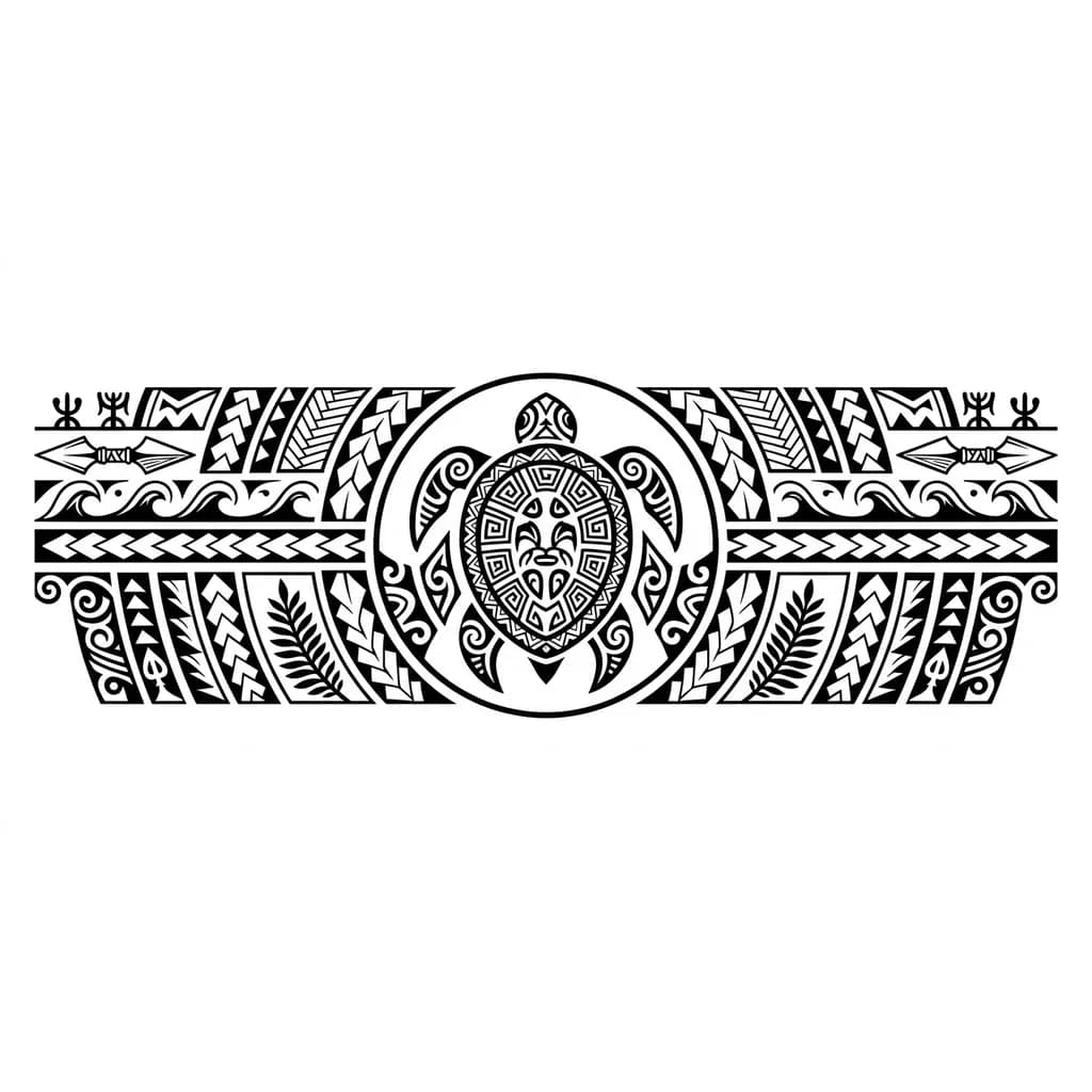 Тату эскиз: черепаха с панцирем в круге, связь с корнями 