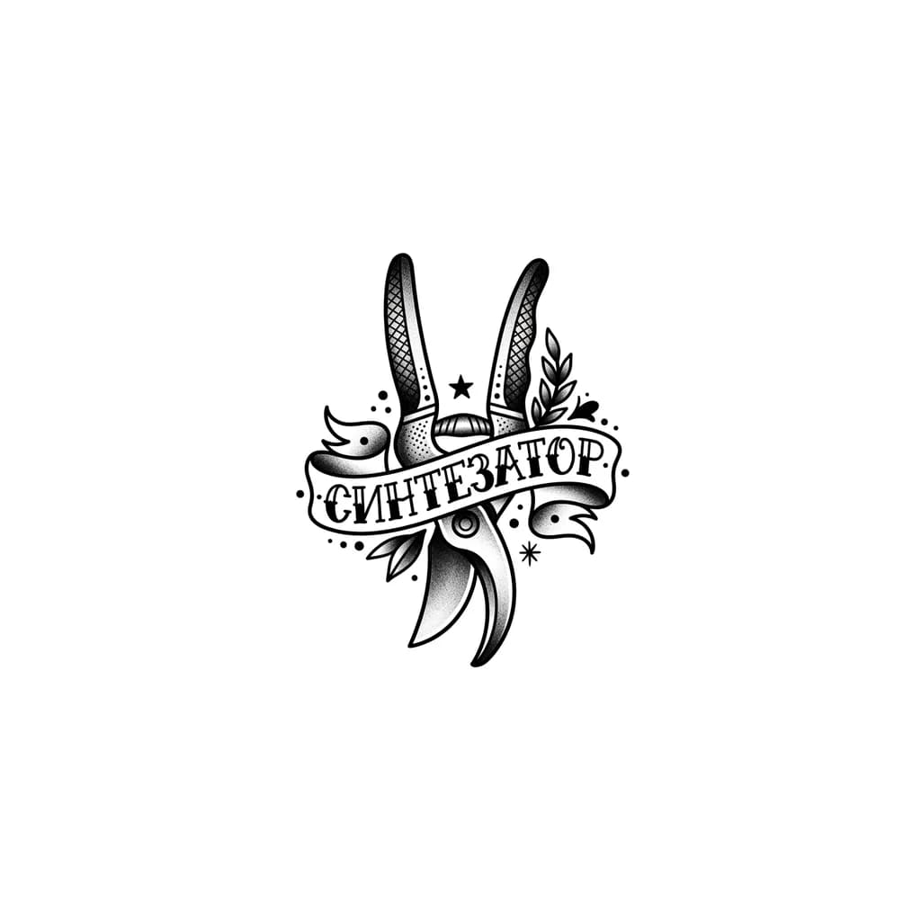 Тату эскиз: Секатор