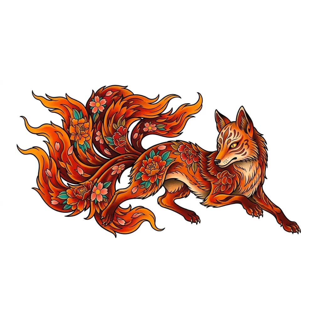 Тату эскиз: Кицунэ