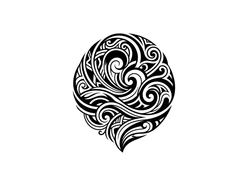 Тату эскиз: абстракция, линии, толстые и тонкие похожие на волны, от правой груди до середины правого бицепса