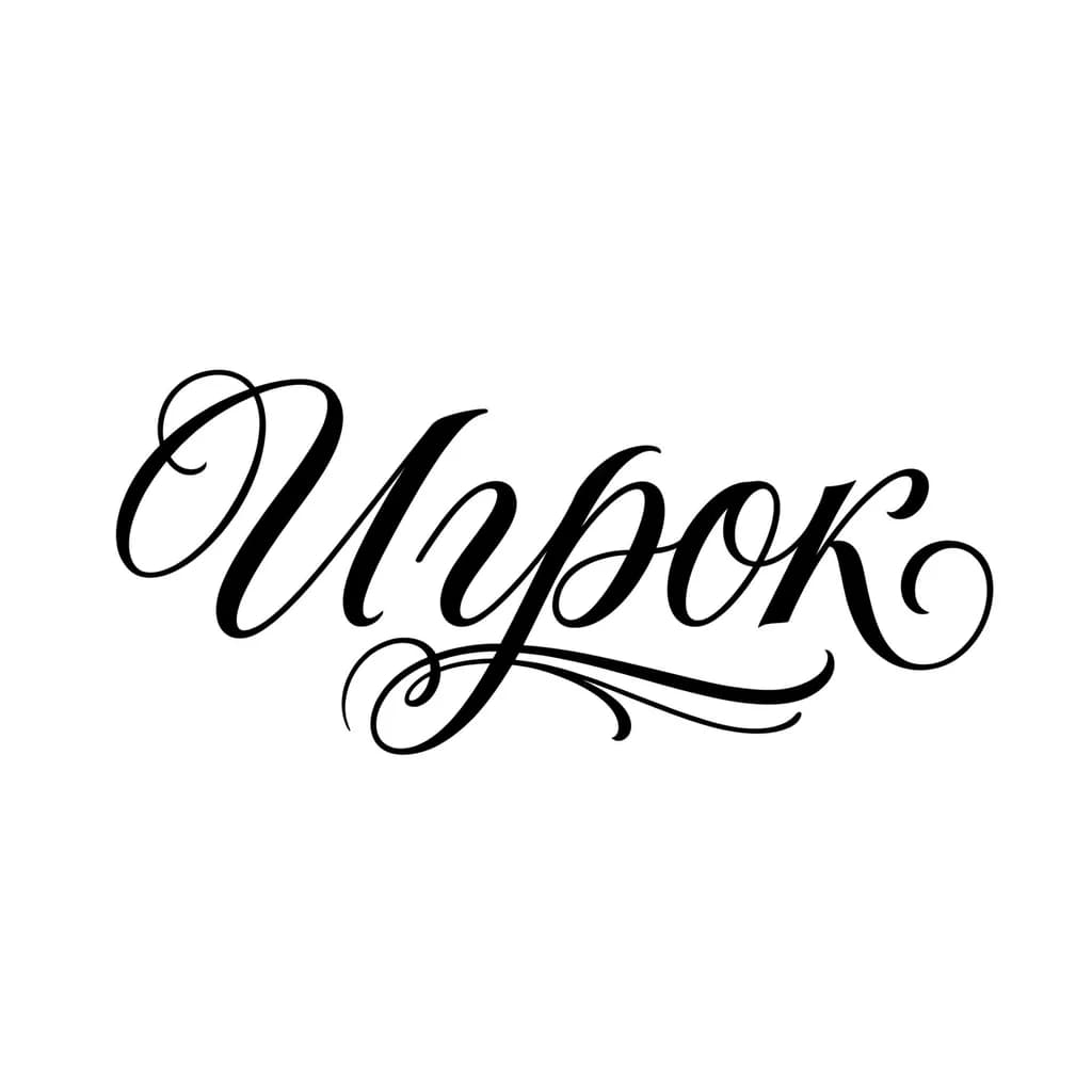 Тату эскиз: Font: Игрок (elegant calligraphy)