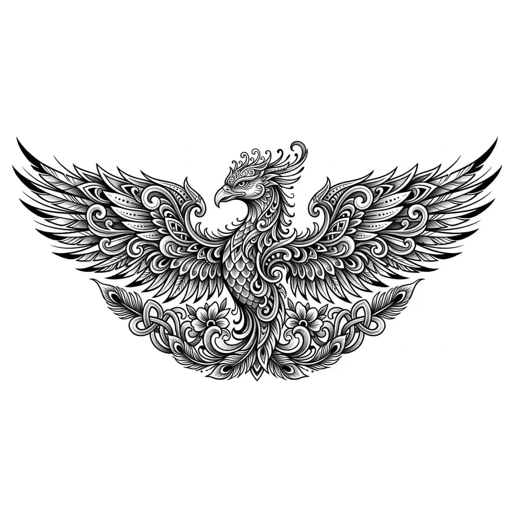 Красивая необычная татуировка на копчике у девушки