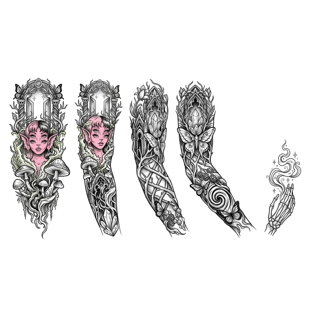 Тату эскиз: Рукав  в стиле альбома Portals Melanie Martinez