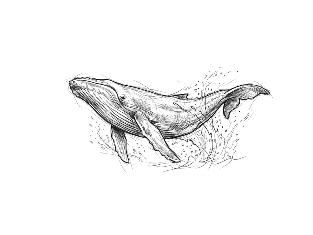 Тату эскиз: Кит