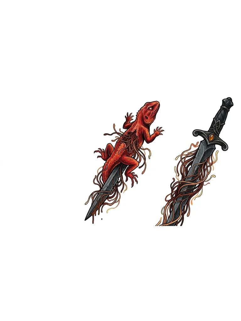 Кинжал тату эскиз