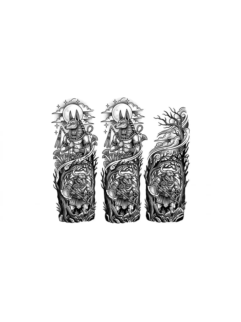 Луна тату эскиз