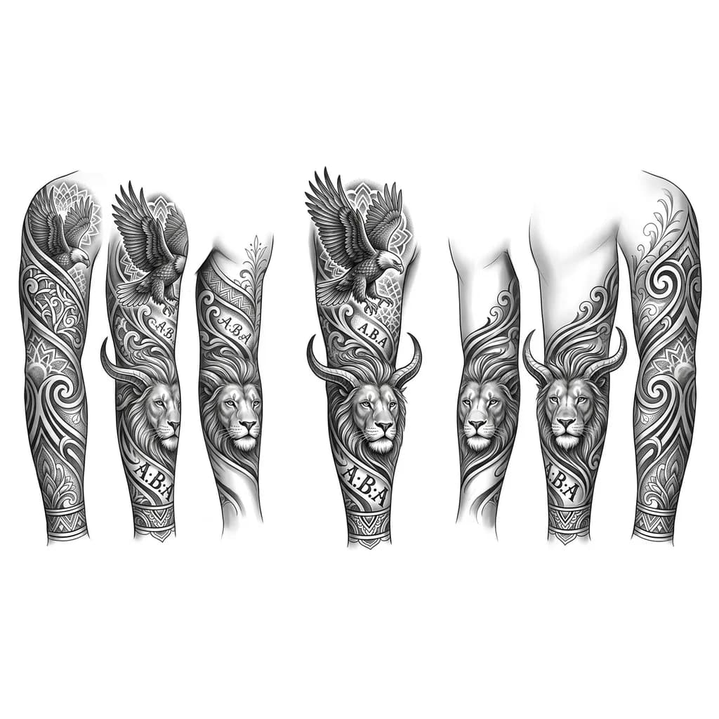 Волк тату эскиз