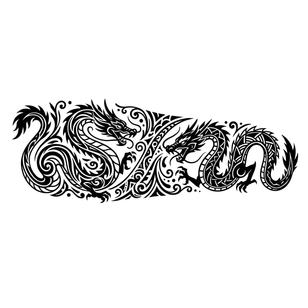Дракон тату эскиз