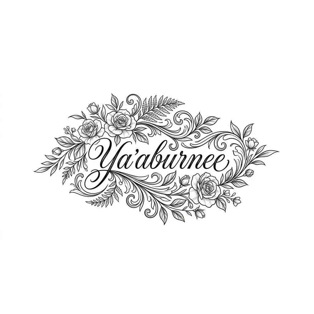 Тату эскиз: Хочу набить себе тату с надписью и добавить каких нибудь красивых линий или цветочков. Сделай так, чтобы эскиз был милым