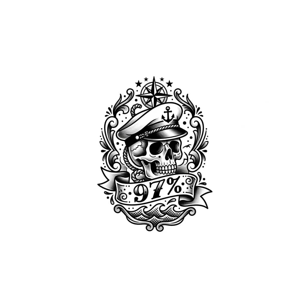 Тату эскиз: Надпись «97%»