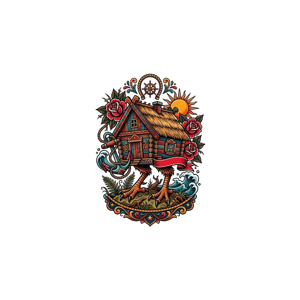 Тату Кинжал рукав — эскиз Традиционный