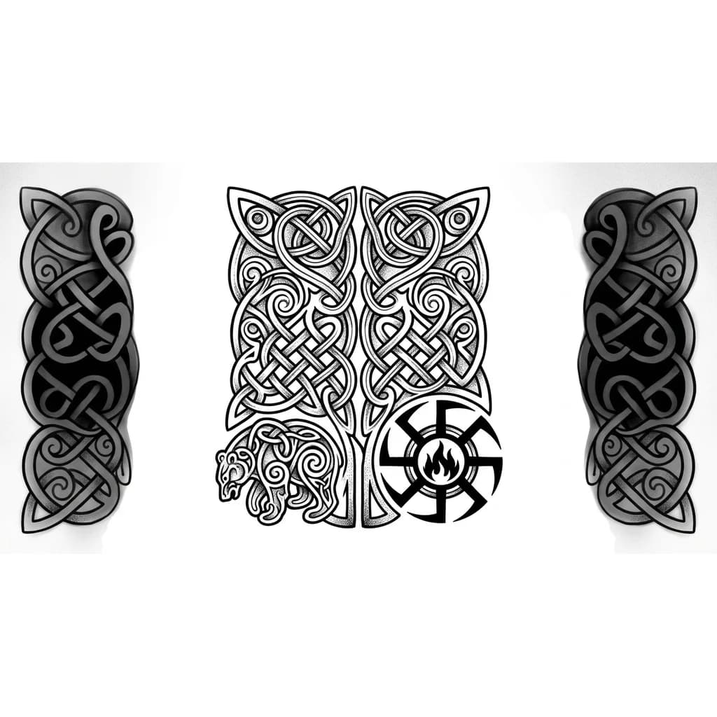 Тату эскиз: Печать Велеса и Печать Сварога 