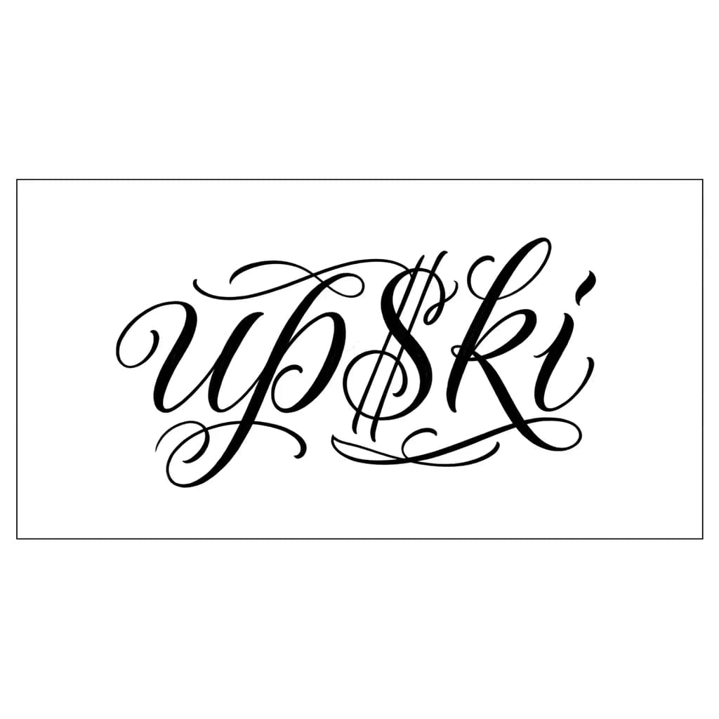Тату эскиз: Font: up$ki (elegant calligraphy)