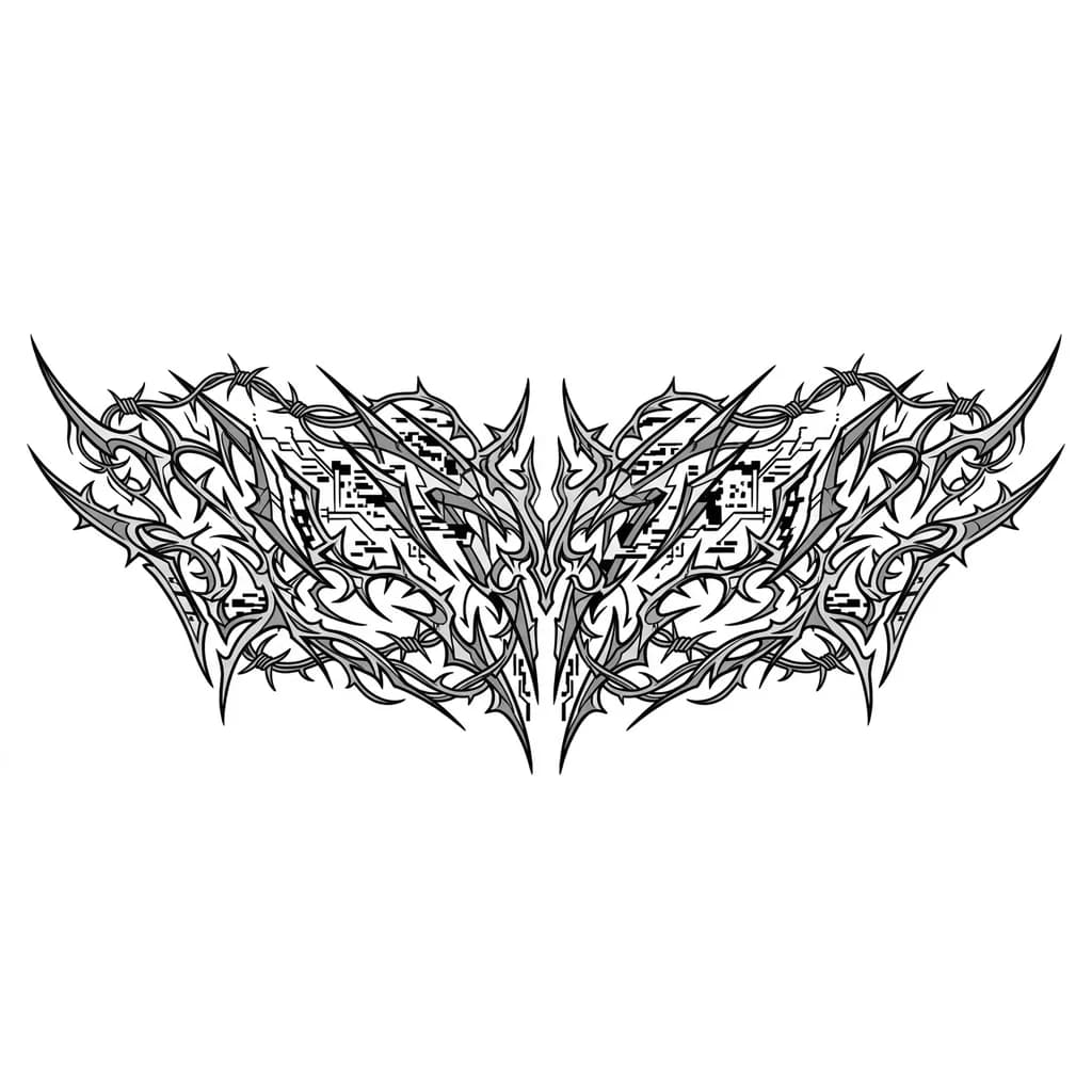 Тату эскиз: тату на рёбрах, женское, лайнворк, хаотичный узор, не грубый, но интересный,