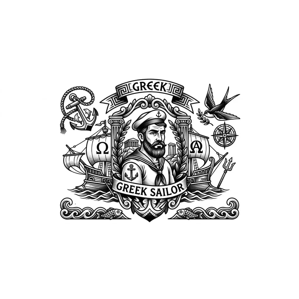 Тату эскиз: Тату в греческом стиле