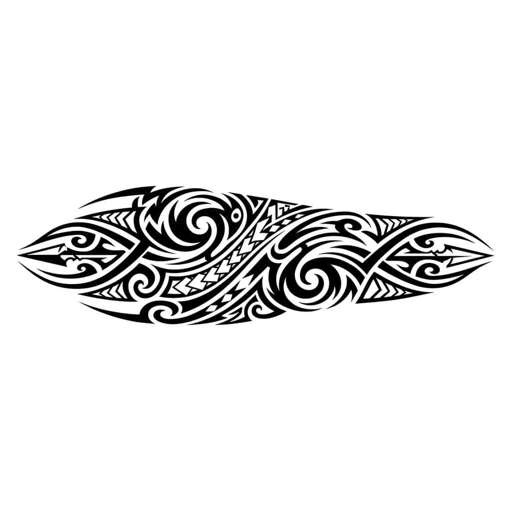 Тату эскиз: Эскиз тату в стиле трайбл на предплечье. Которое отражает силу и мощь знака зодиака овен, без самого изображения барана