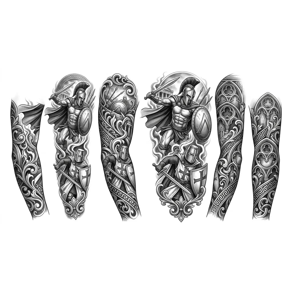 Тату эскиз: Нужен эскиз спартанца война крестоносца на предплечье 