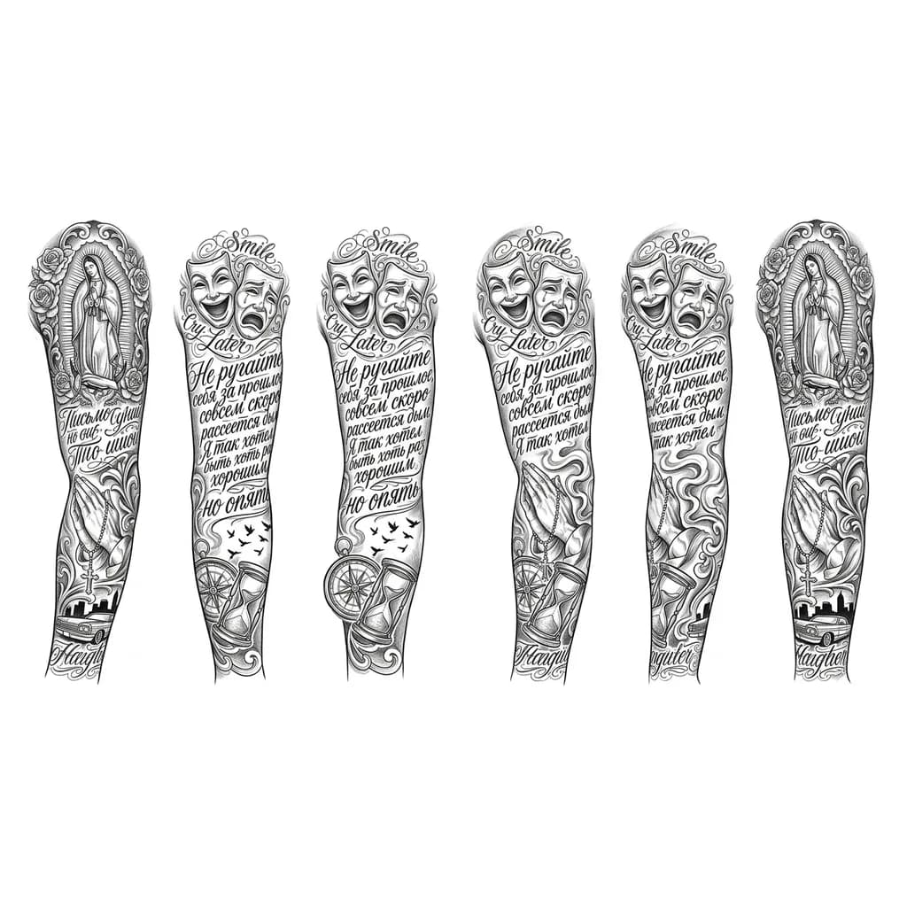 Тату эскиз: Эскиз тату по песни GUF “Письмо домой»