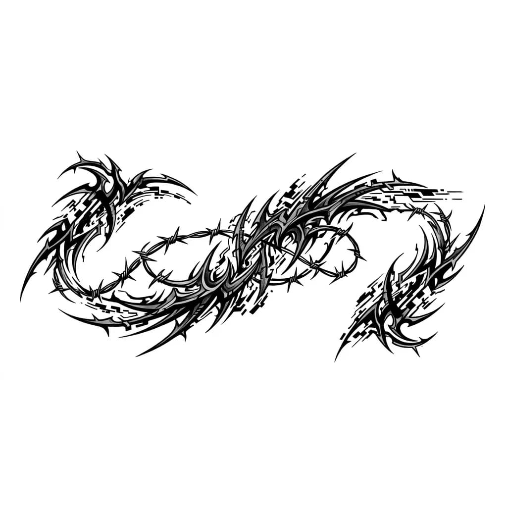 Тату эскиз: что  то обвивает руку 