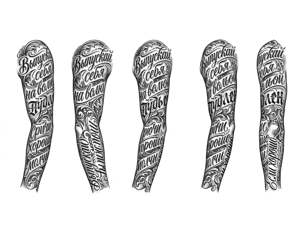 Тату эскиз: сделать эскиз татуировки на основе текста 