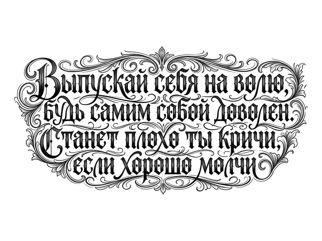 Тату эскиз: сделать эскиз татуировки на основе текста 
