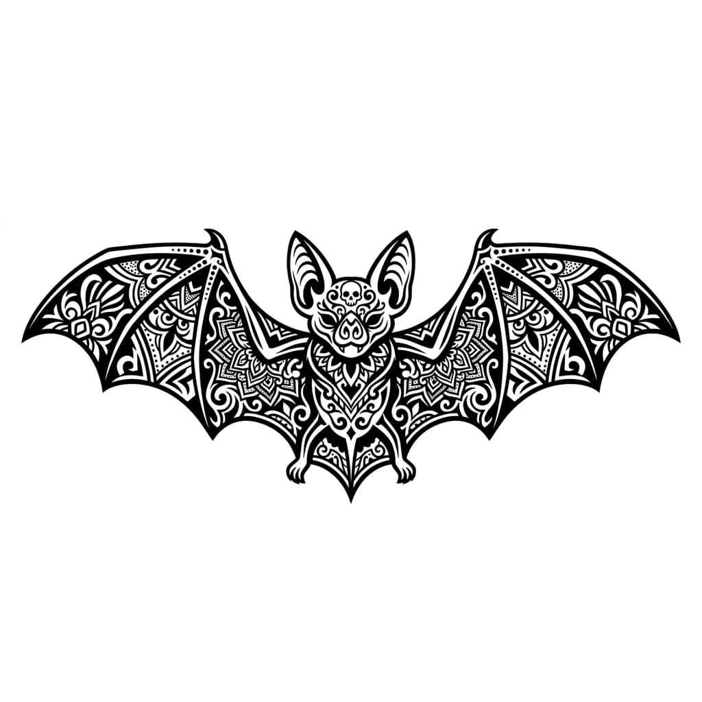 Тату эскиз: Нарисуй эскиз для татуировки, летучая мышь 