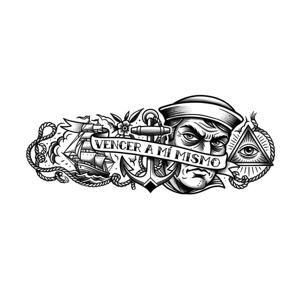 Тату эскиз: Добавь к общей картине лицо на заднем плане