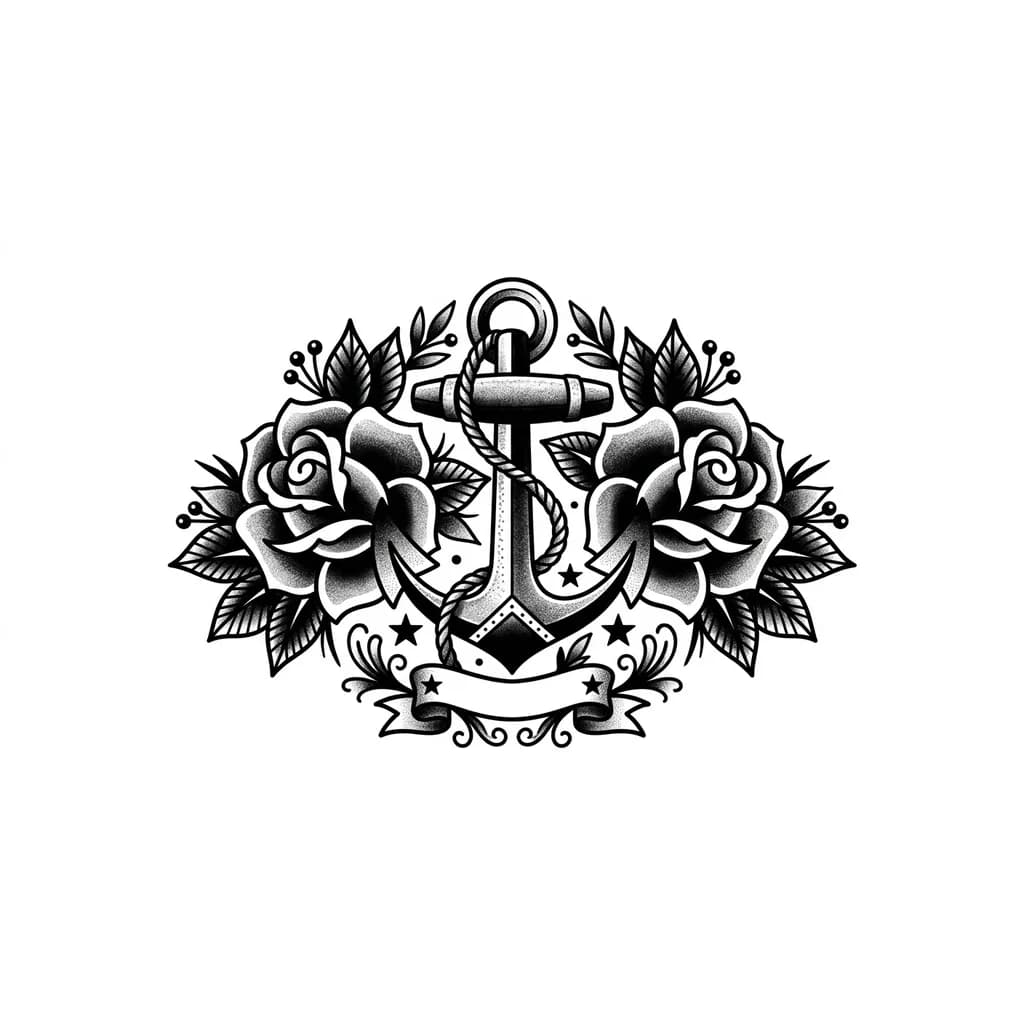 Тату эскиз: полурукав с цветами 