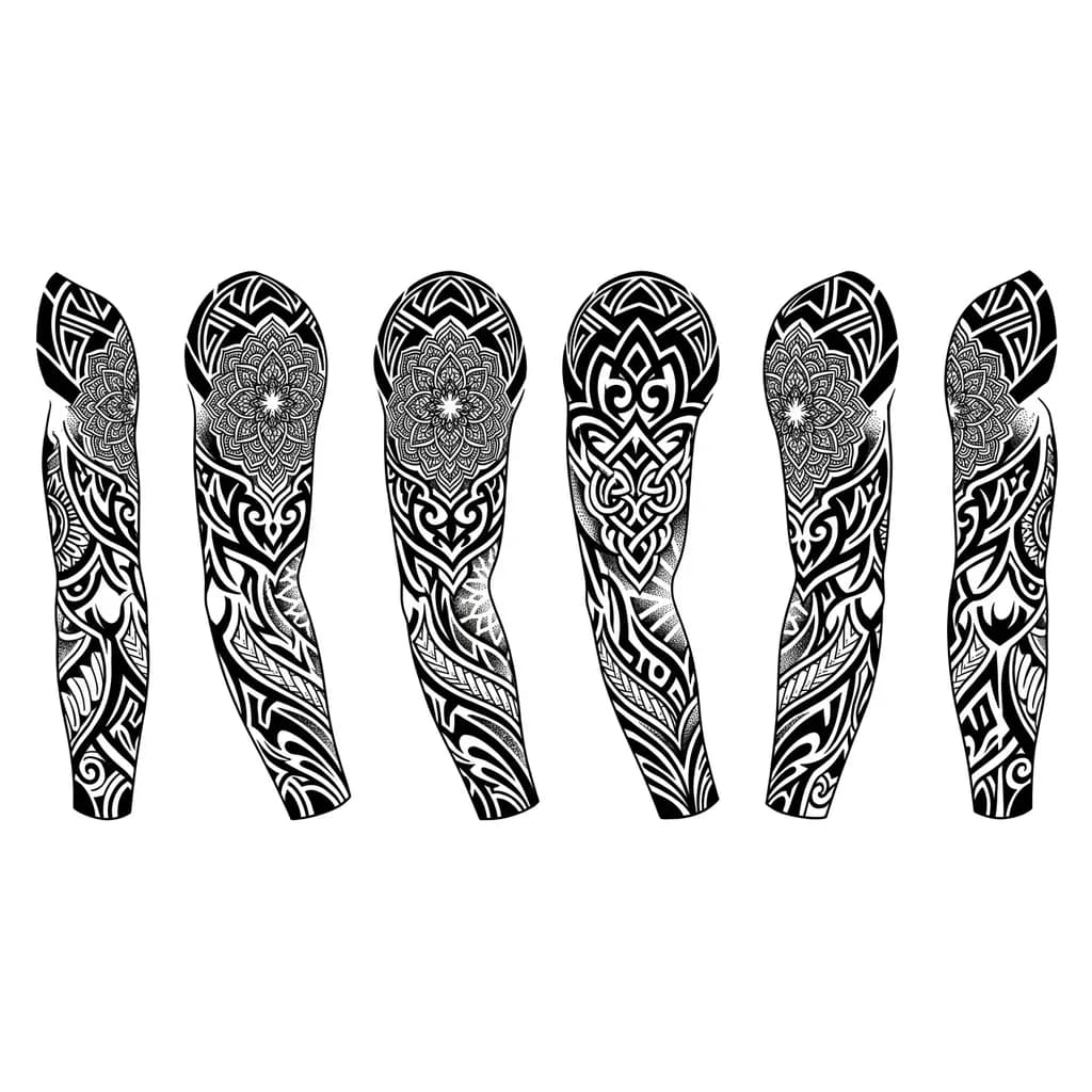 Тату эскиз: Тату от плеча до кисти всю руку левую 