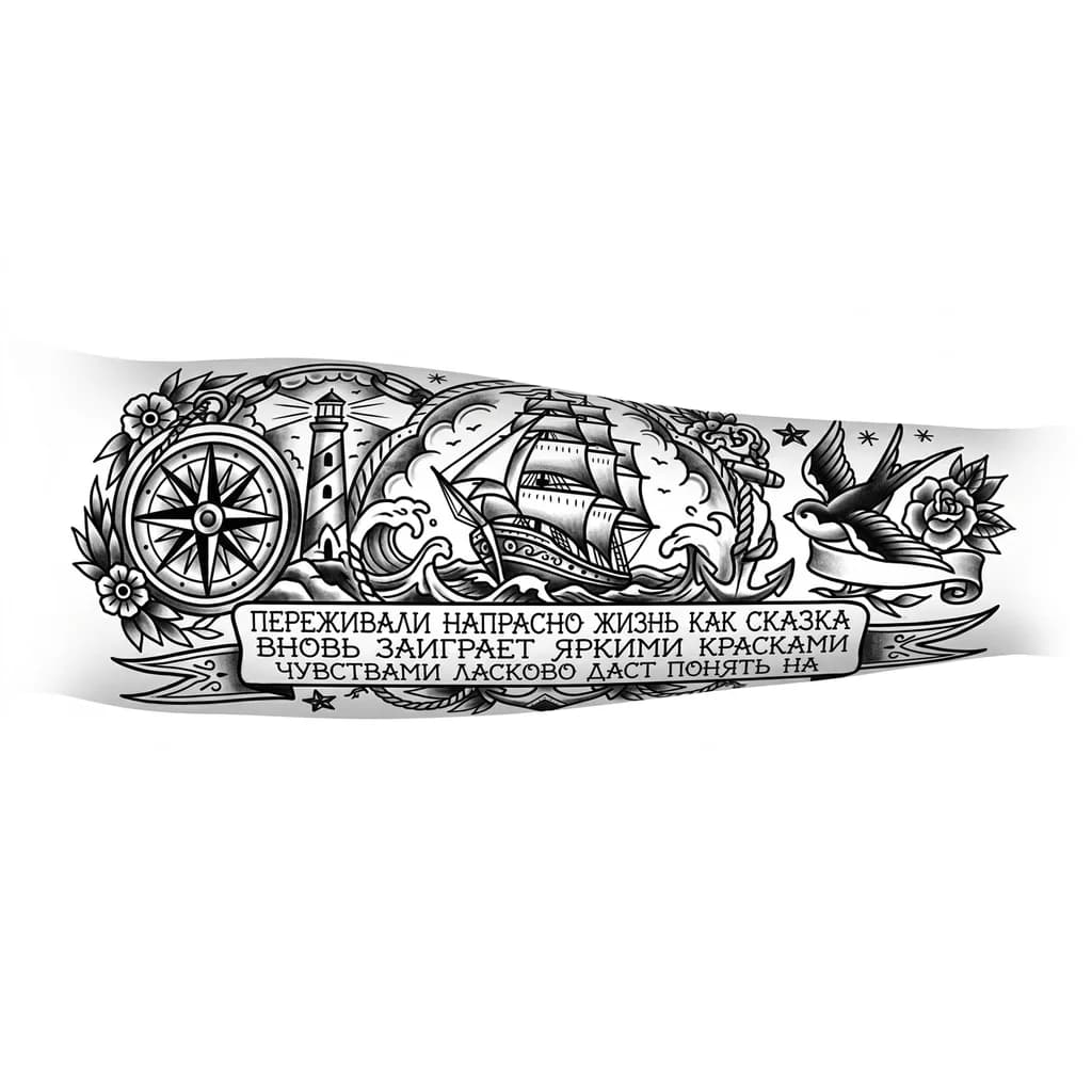 Тату эскиз: текст красивый