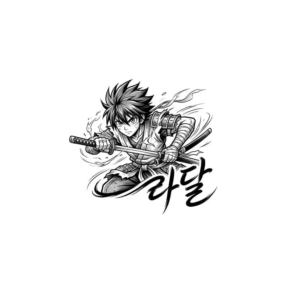 Тату эскиз: Хочу тату " 라달 " сделай эскиз