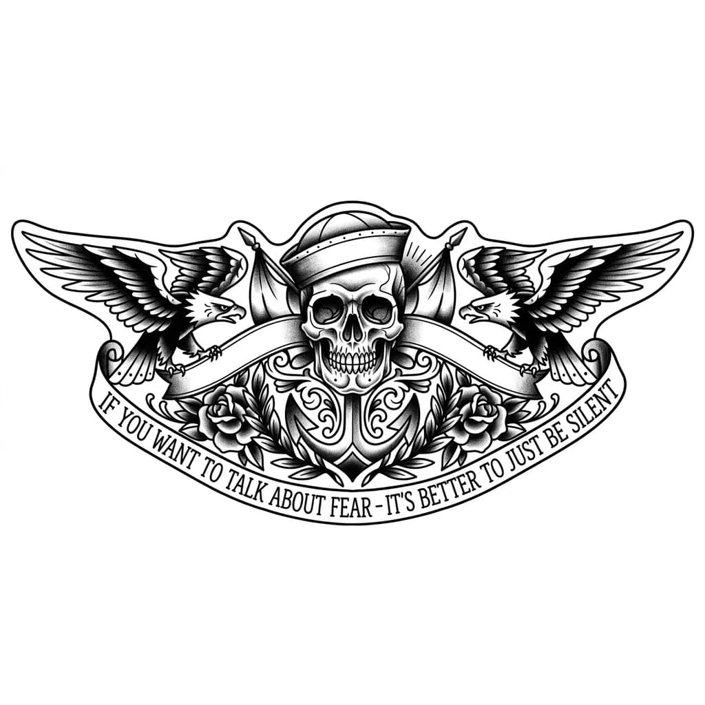 Тату эскиз: Хочешь рассказать о страхе - лучше просто молчи