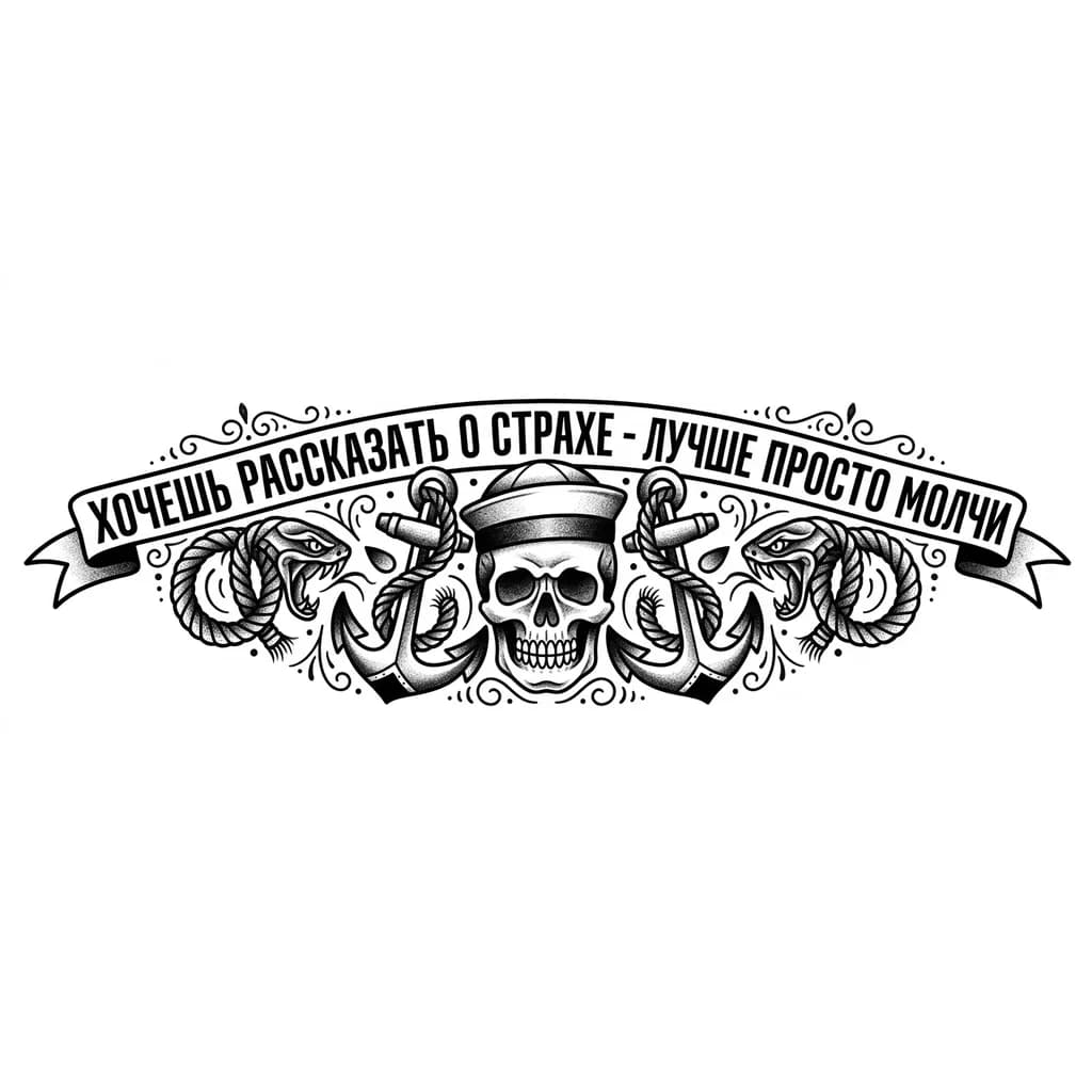 Тату эскиз: без рисунка, только тату на русском