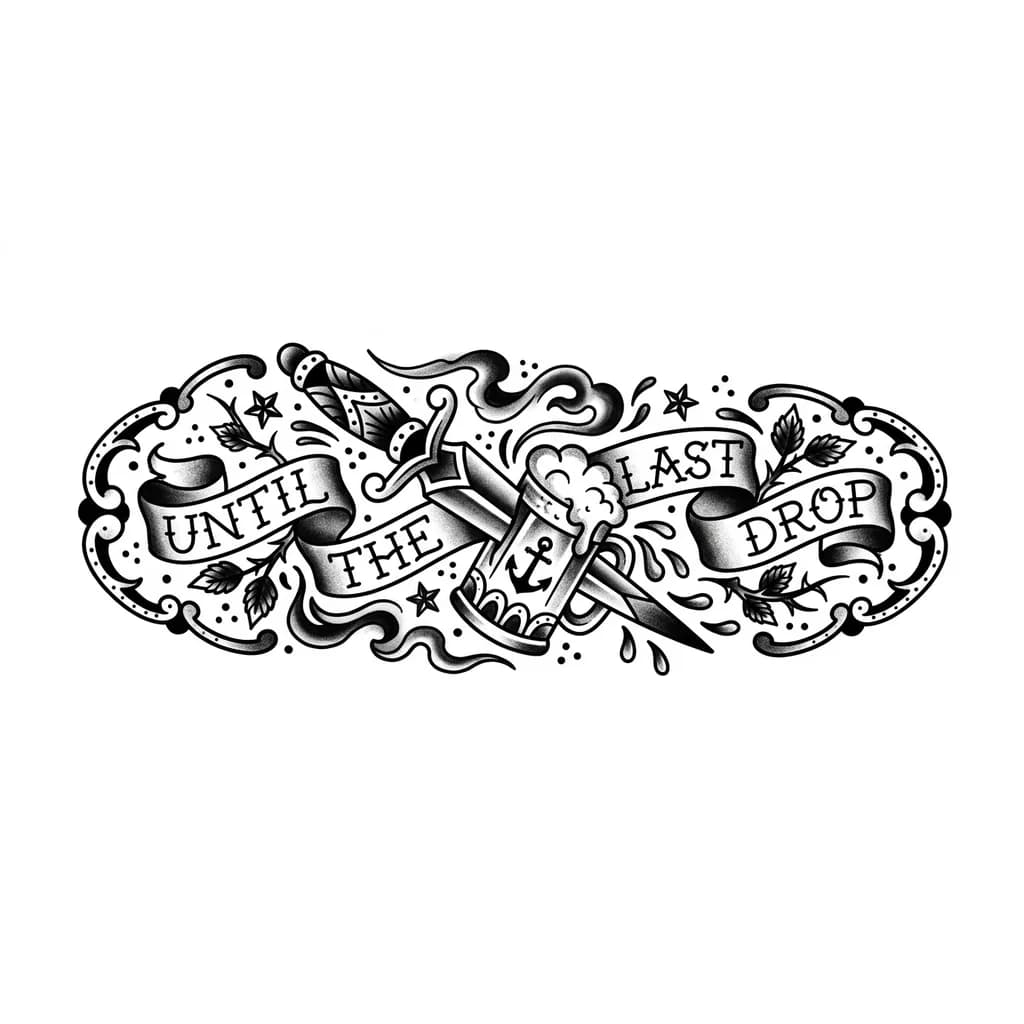 Тату эскиз: До последней капли 
