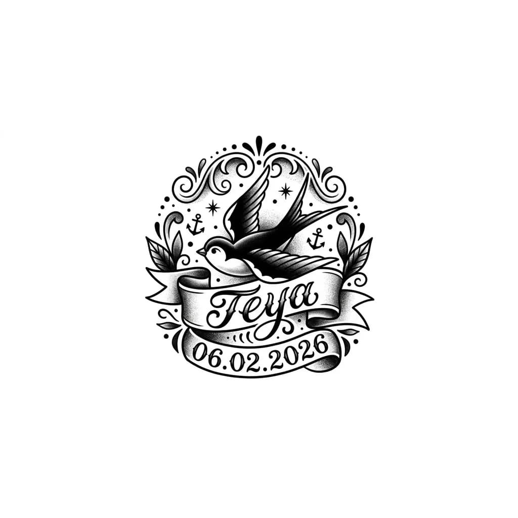 Тату эскиз: имя с красивым шрифтом на английском 