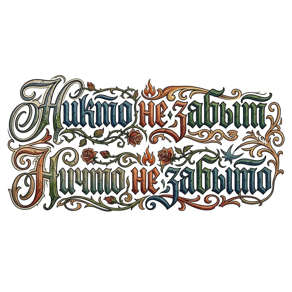 Тату эскиз: Надпись на руке будто выдавленная в камне в два ряда