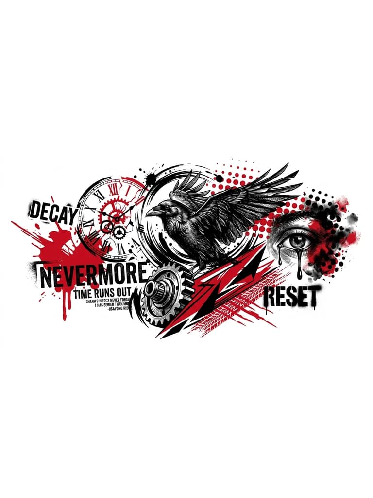 Тату эскиз: Трэш полька без черепов
