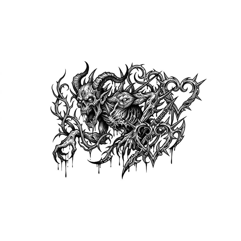 Тату эскиз:  chrome hearts 