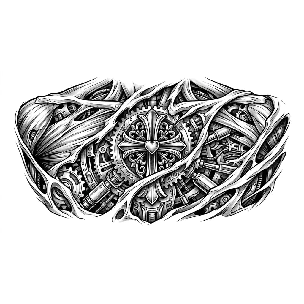 Тату эскиз:  крест chrome hearts 