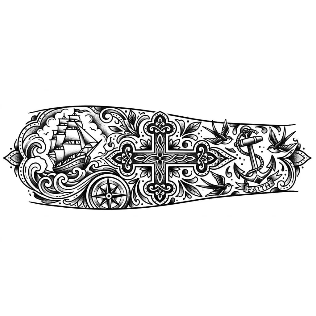 Тату эскиз: христианский стиль, или славянский 